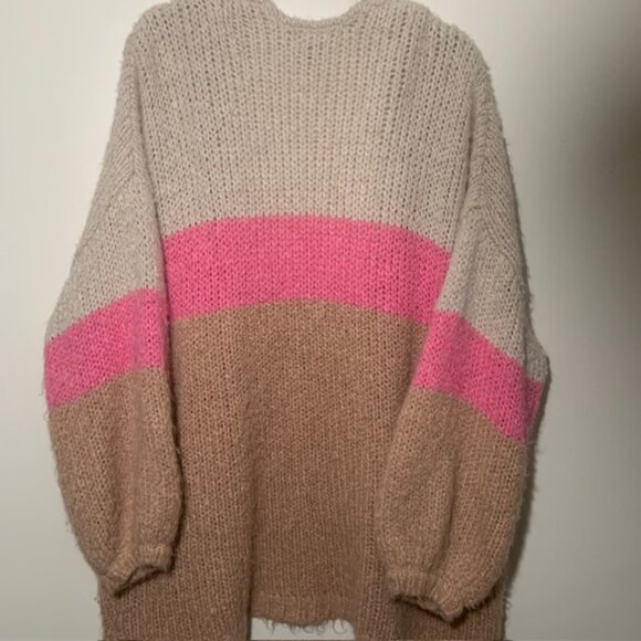 Aerie Women's Oversized Slouchy Boho Cabin‎ Fuzzy Knit Cardigan Sweater - Size M - Picture 4 of 6